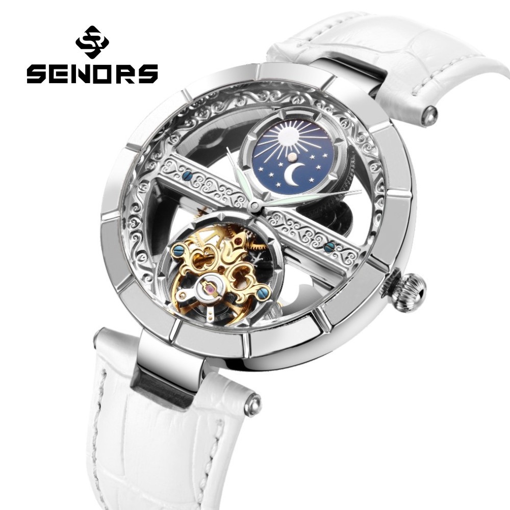 Skeleton Mechanical Watch - Luxury Women's Waterproof Skeleton Tourbillon Mechanical
