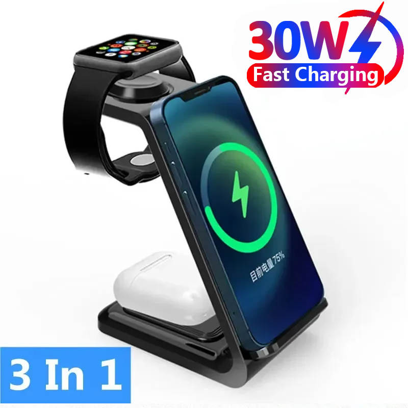30W 3 In 1 Wireless Charger  S - đánh giá và giá Watch Xs8