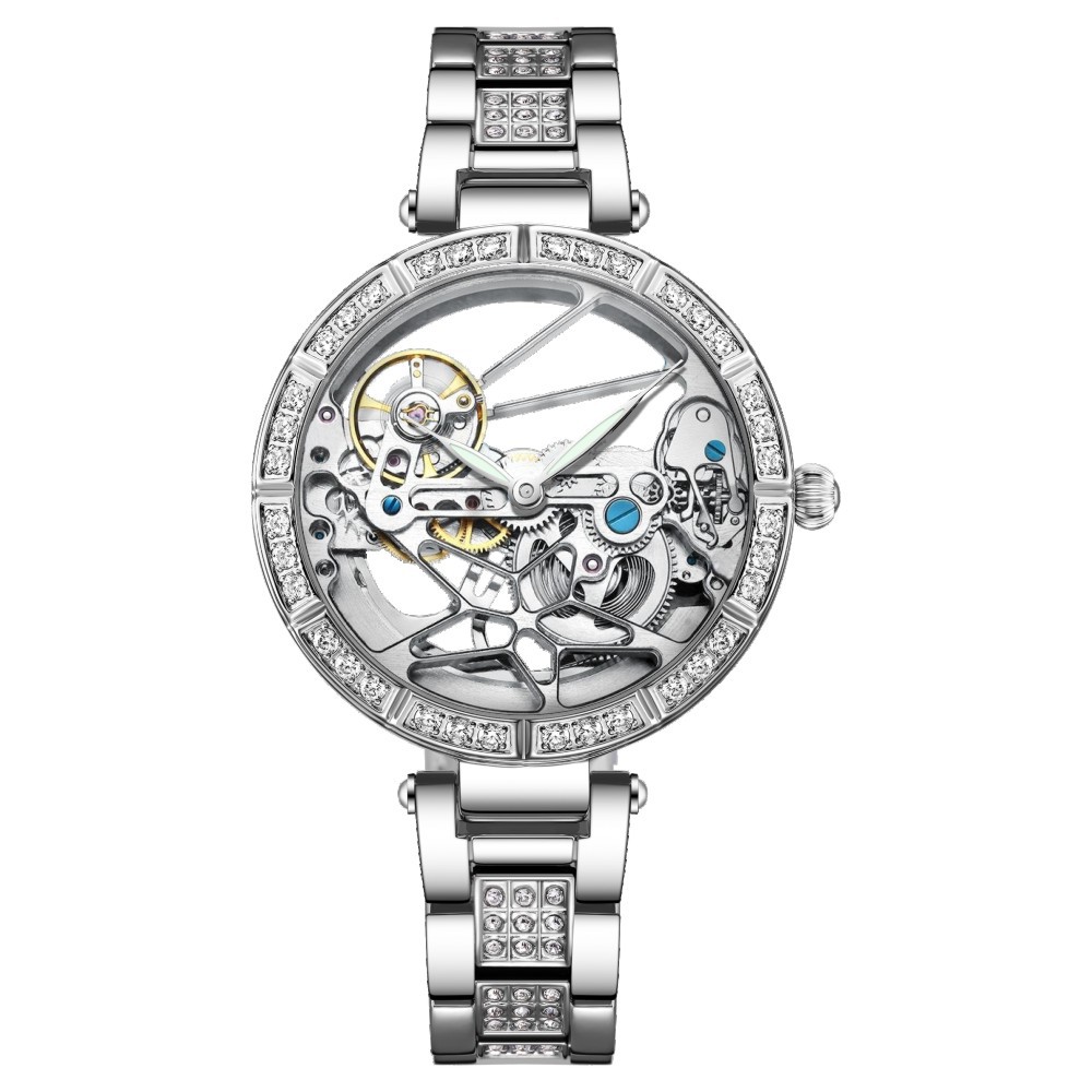 Luxury Skeleton Silver Dial Fa - đánh giá và giá Skeleton Mechanical Watch