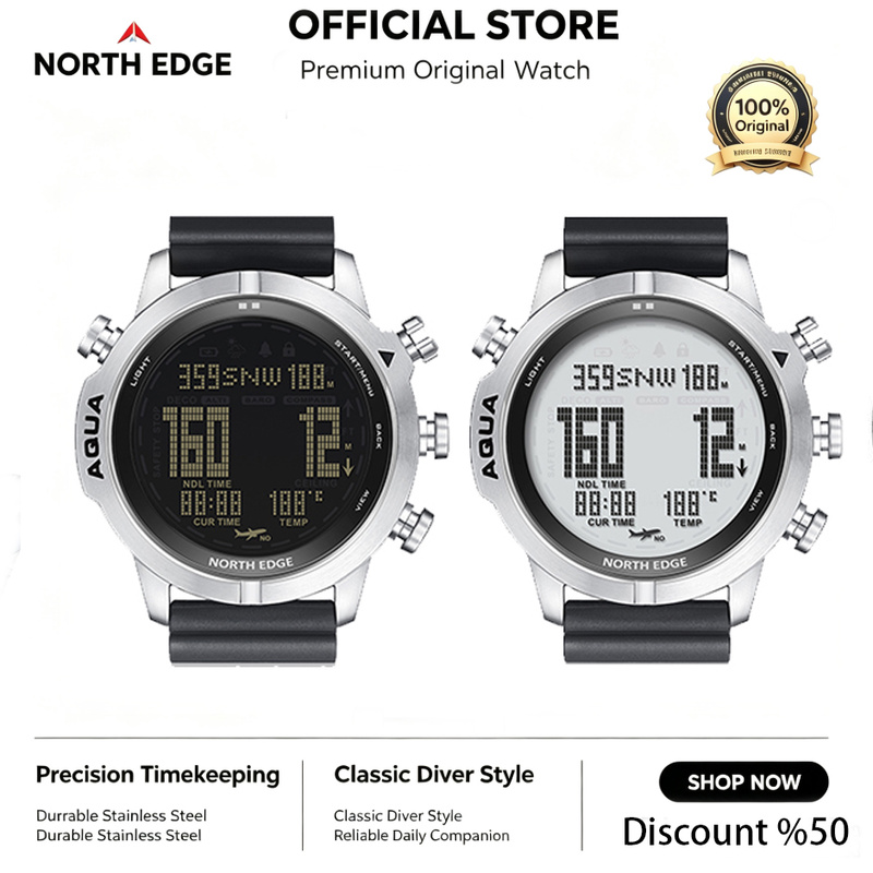 NORTH EDGE Mens Digital Watch  - đánh giá và giá Altimeter Compass Watch