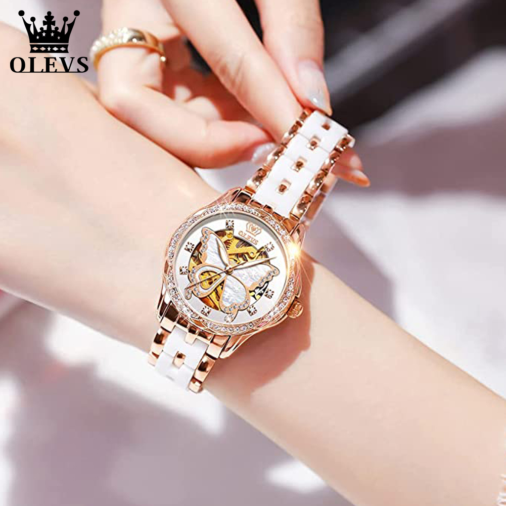 OLEVS Nữ Tự Động Của Đồng Hồ C - đánh giá và giá Skeleton Mechanical Watch